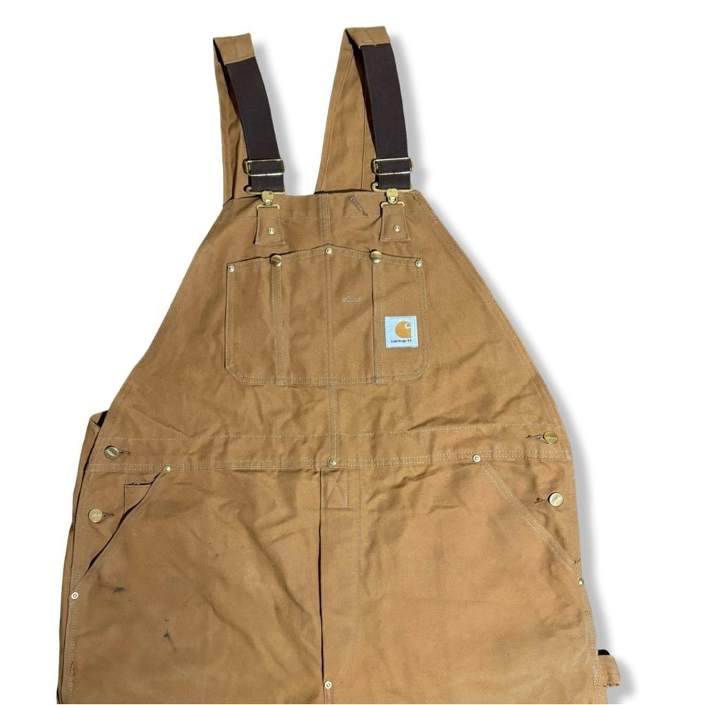 Carhartt Bib Double Knee Work Overalls - Picture 3 of 6